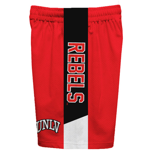 Nevada Las Vegas Rebels Vive La Fete Game Day Red Stripes Boys Solid Black Athletic Mesh Short - Vive La Fête - Online Apparel Store