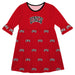 Nevada Las Vegas Rebels Vive La Fete Girls Game Day 3/4 Sleeve Solid Red All Over Logo on Skirt