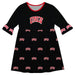 Nevada Las Vegas Rebels Vive La Fete Girls Game Day 3/4 Sleeve Solid Black All Over Logo on Skirt