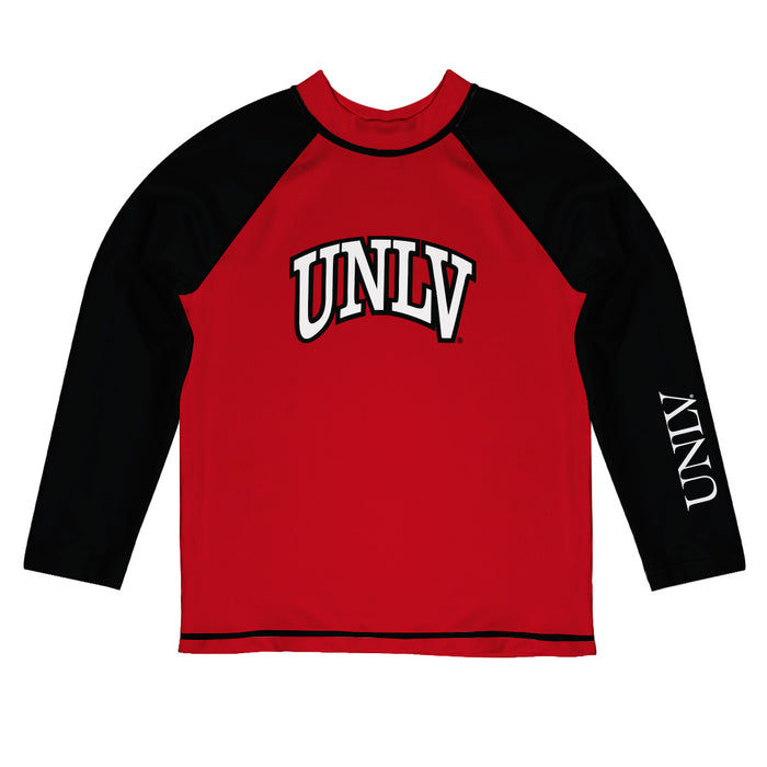 Nevada Las Vegas Rebels Vive La Fete Logo Red Black Long Sleeve Raglan Rashguard