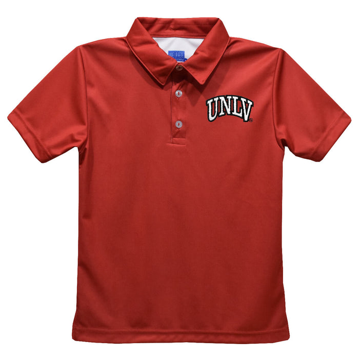 UNLV Rebels Embroidered Red Short Sleeve Polo Box Shirt