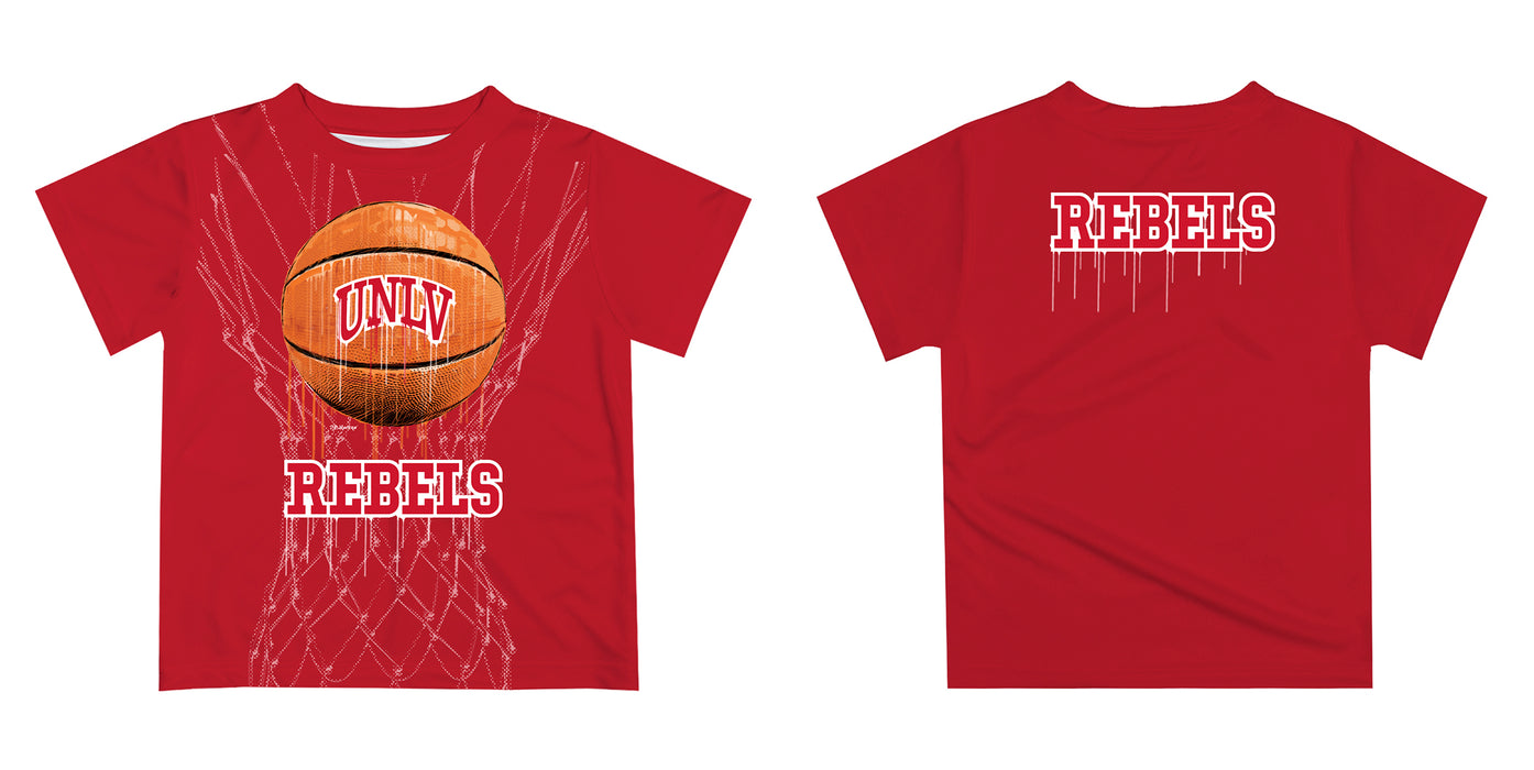 Nevada Las Vegas Rebels Original Dripping Basketball Red T-Shirt by Vive La Fete - Vive La Fête - Online Apparel Store