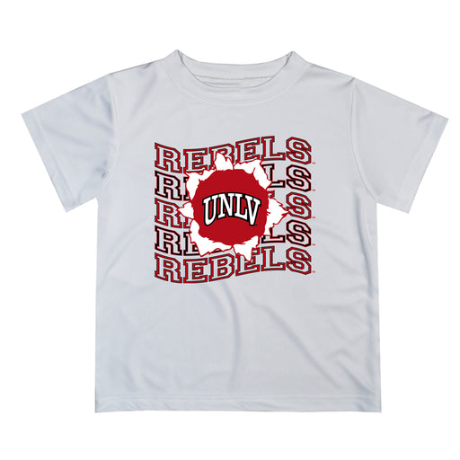 Nevada Las Vegas Rebels Vive La Fete  White Art V1 Short Sleeve Tee Shirt
