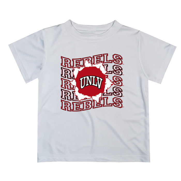 Nevada Las Vegas Rebels Vive La Fete  White Art V1 Short Sleeve Tee Shirt