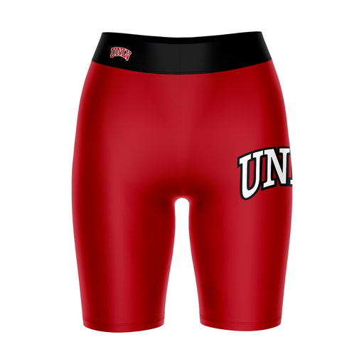 Nevada Las Vegas Rebels Vive La Fete Game Day Logo on Thigh and Waistband Red and Black Women Bike Short 9 Inseam"