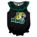 NMU Northern Michigan Wildcats Black Sleeveless Ruffle Onesie Logo Bodysuit by Vive La Fete