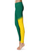 NMU Northern Michigan Wildcats Vive La Fete Game Day Collegiate Leg Color Block Women Green Gold Yoga Leggings - Vive La Fête - Online Apparel Store