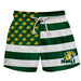 Northern Michigan Wildcats Vive La Fete Game Day Green White Flag Swimtrunks V1