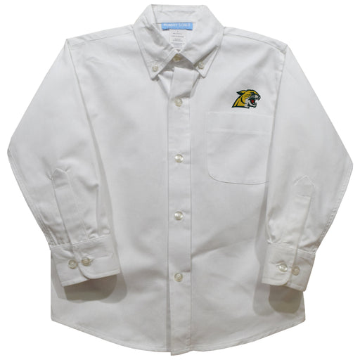 NMU Northern Michigan Wildcats Embroidered White Long Sleeve Button Down Shirt