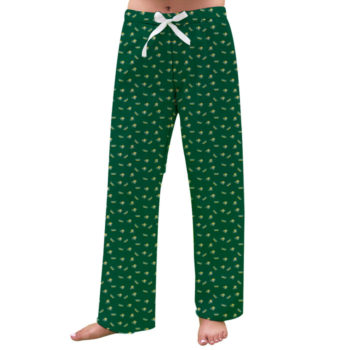 Northern Michigan Wildcats Vive La Fete Game Day All Over Logo Women Green Lounge Pants