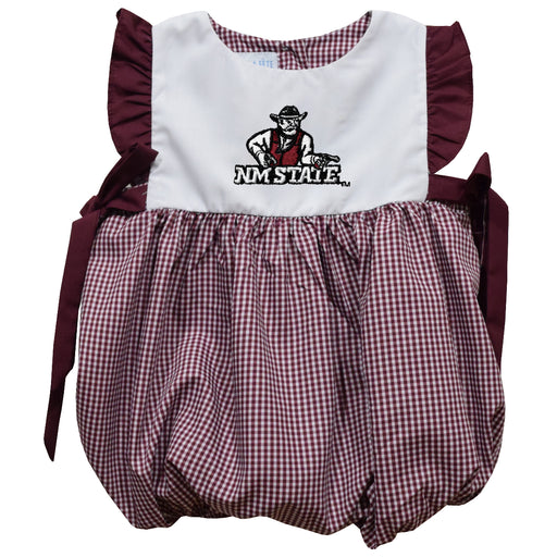 New Mexico State University Aggies, NMSU Aggies Embroidered Maroon Gingham Girls Bubble