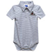 New Mexico State University Aggies, NMSU Aggies Embroidered Gray Stripe Knit Boys Polo Bodysuit