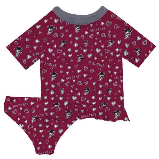 New Mexico State University Aggies, NMSU Aggies Vive La Fete All Over Logo Crimson Long Sleeve Bikini Set