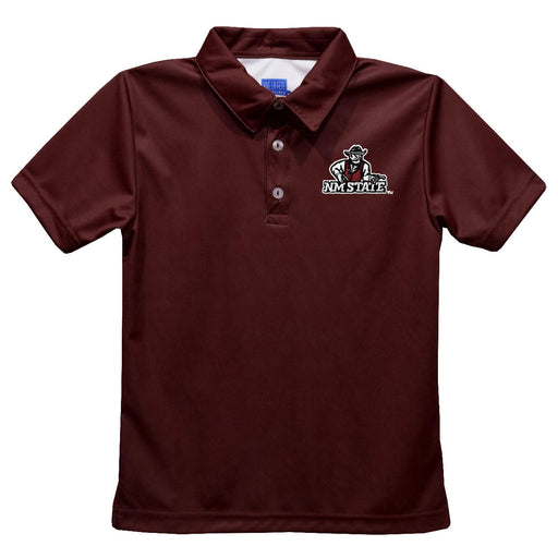 New Mexico State University Aggies, NMSU Aggies Embroidered Maroon Short Sleeve Polo Box Shirt