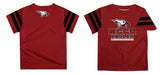 NCCU Eagles Vive La Fete Girls Game Day Maroon Short Sleeve Tee with Stripes on Sleeves - Vive La Fête - Online Apparel Store