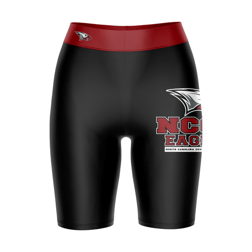NCCU Eagles Vive La Fete Game Day Logo on Thigh and Waistband Black and Maroon Women Bike Short 9 Inseam"