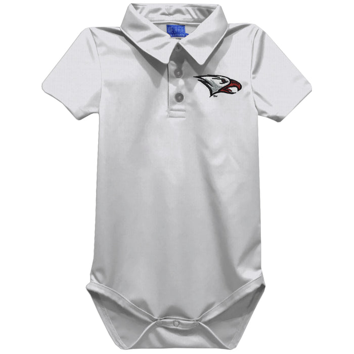 North Carolina Central Eagles Embroidered White Solid Knit Boys Polo Bodysuit