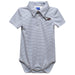 North Carolina Central Eagles Embroidered Gray Stripe Knit Boys Polo Bodysuit