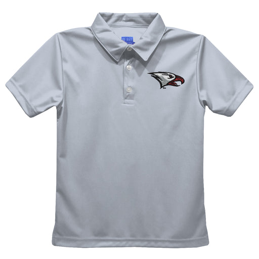 North Carolina Central Eagles Embroidered Gray Short Sleeve Polo Box Shirt