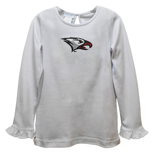 North Carolina Central Eagles Embroidered White Knit Long Sleeve Girls Blouse