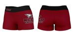 NCCU Eagles Vive La Fete Logo on Thigh & Waistband Maroon Black Women Yoga Booty Workout Shorts 3.75 Inseam - Vive La Fête - Online Apparel Store