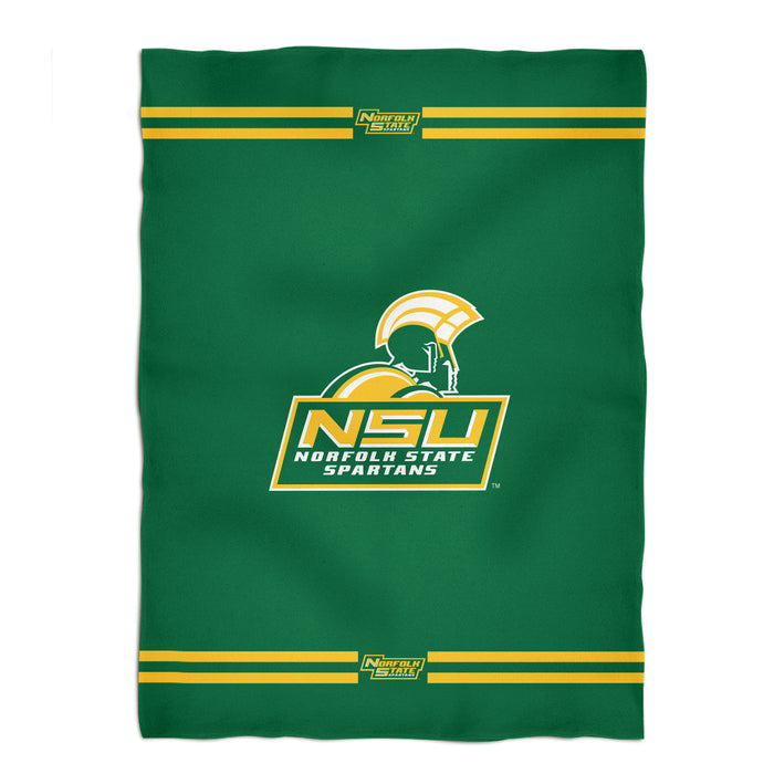 Norfolk State  Spartans Vive La Fete Game Day Soft Premium Fleece Green Throw Blanket 40" x 58” Logo and Stripes - Vive La Fête - Online Apparel Store