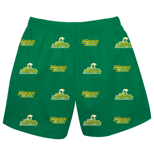 Norfolk State  Spartans Vive La Fete Boys Game Day All Over Logo Elastic Waist Classic Play Green Pull On Short - Vive La Fête - Online Apparel Store