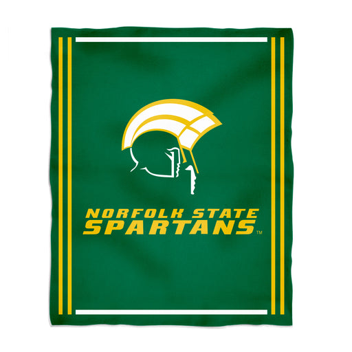 Norfolk State Spartans Vive La Fete Kids Game Day Green Plush Soft Minky Blanket 36 x 48 Mascot