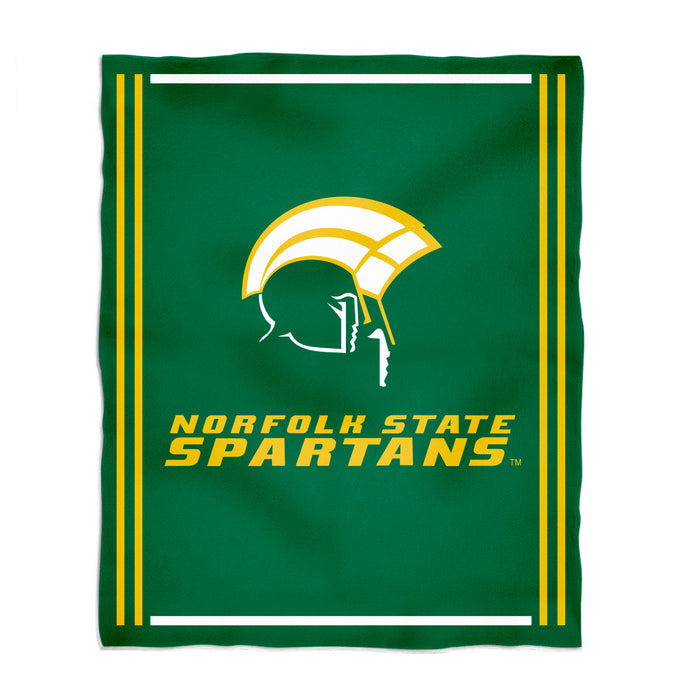 Norfolk State Spartans Vive La Fete Kids Game Day Green Plush Soft Minky Blanket 36 x 48 Mascot