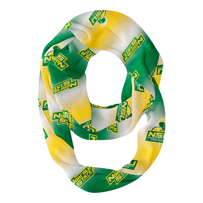 Norfolk State Spartans Vive La Fete All Over Logo Game Day Collegiate Women Ultra Soft Knit Infinity Scarf