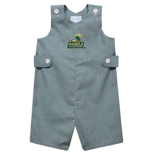 Norfolk State Spartans Embroidered Hunter Green Gingham Boys Jon Jon