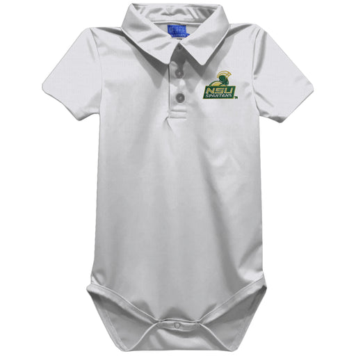 Norfolk State University Spartans Embroidered White Solid Knit Polo Onesie