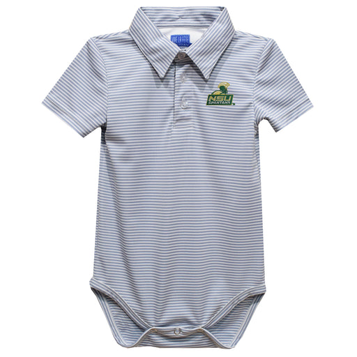 Norfolk State Spartans Embroidered Gray Stripe Knit Polo Onesie