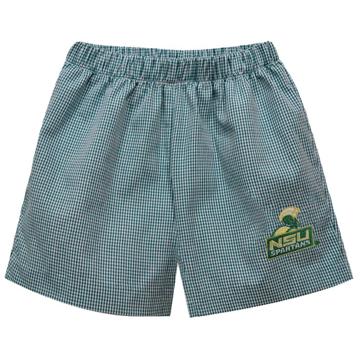 Norfolk State Spartans Embroidered Hunter Green Gingham Pull On Short