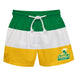 Norfolk State Spartans Vive La Fete Green White Gold Stripes Swimtrunks V1