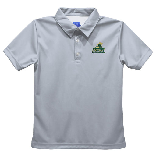 Norfolk State Spartans Embroidered Gray Short Sleeve Polo Box Shirt
