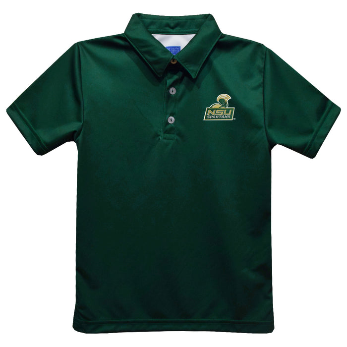 Norfolk State University Spartans Embroidered Hunter Green Short Sleeve Polo Box