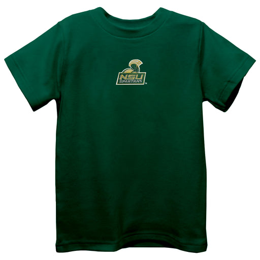 Norfolk State Spartans Embroidered Hunter Green knit Short Sleeve Boys Tee Shirt