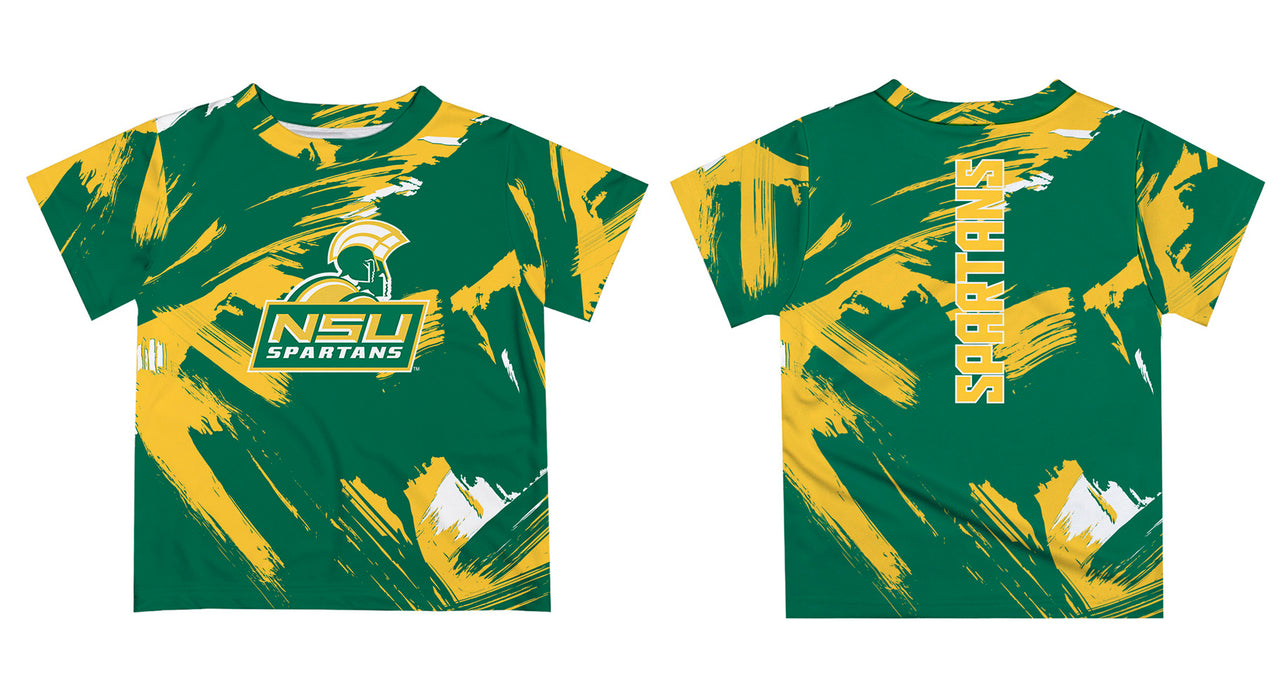 Norfolk State Spartans Vive La Fete Boys Game Day Green Short Sleeve Tee Paint Brush - Vive La Fête - Online Apparel Store