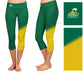 Norfolk State Spartans Vive La Fete Game Day Collegiate Leg Color Block Women Green Gold Capri Leggings - Vive La Fête - Online Apparel Store