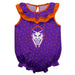 San Francisco State Gators SFSU Northwestern State Demons Swirls Purple Sleeveless Ruffle Onesie Logo Bodysuit