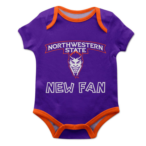 Northwestern State Demons Vive La Fete Infant Game Day Purple Short Sleeve Onesie New Fan Mascot and Name Bodysuit - Vive La Fête - Online Apparel Store