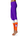 Northwestern State Demons Vive La Fete Game Day Collegiate Ankle Color Block Women Purple Orange Yoga Leggings - Vive La Fête - Online Apparel Store