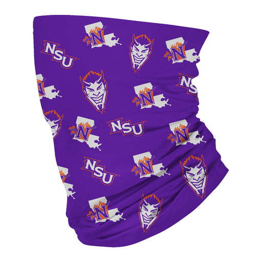 Northwestern State Demons Neck Gaiter Purple All Over Logo NSU - Vive La Fête - Online Apparel Store