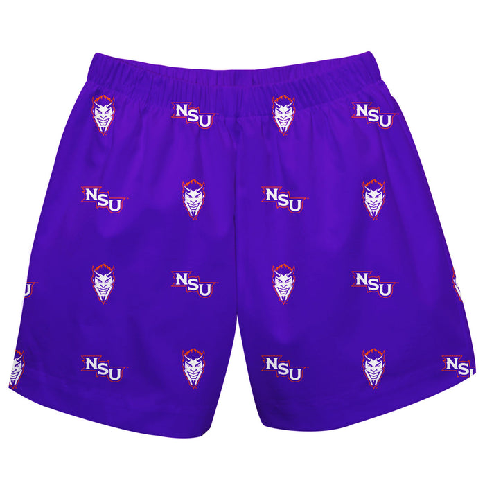 Northwestern State Demons Short Purple All Over Logo - Vive La Fête - Online Apparel Store