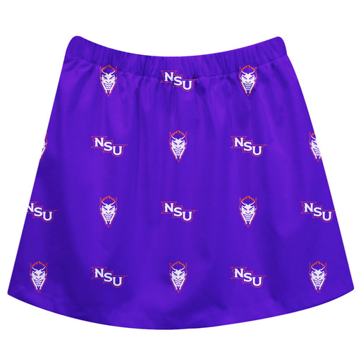 Northwestern State Demons Skirt Purple All Over Logo - Vive La Fête - Online Apparel Store