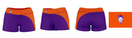 Northwestern State Demons Vive la Fete Game Day Collegiate Waist Color Block Women Purple Orange Optimum Yoga Short - Vive La Fête - Online Apparel Store