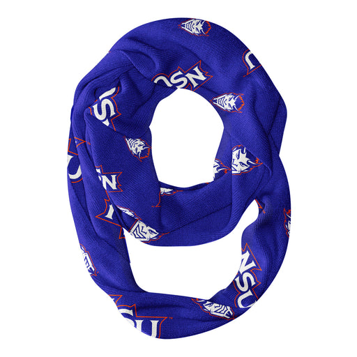 Northwestern State Demons Vive La Fete Repeat Logo Game Day Collegiate Women Light Weight Ultra Soft Infinity Scarf
