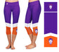 NSU Demons Vive La Fete Game Day Collegiate Ankle Color Block Girls Purple Orange Capri Leggings - Vive La Fête - Online Apparel Store