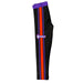 Northwestern State Demons Vive La Fete Girls Game Day Black with Purple Stripes Leggings Tights